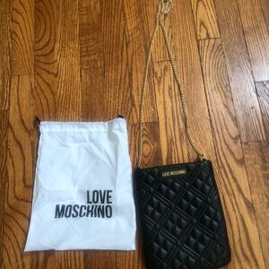 Black quilted Love Moschino cross body